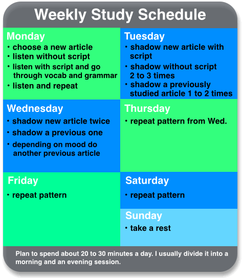 My Shadowing Schedule